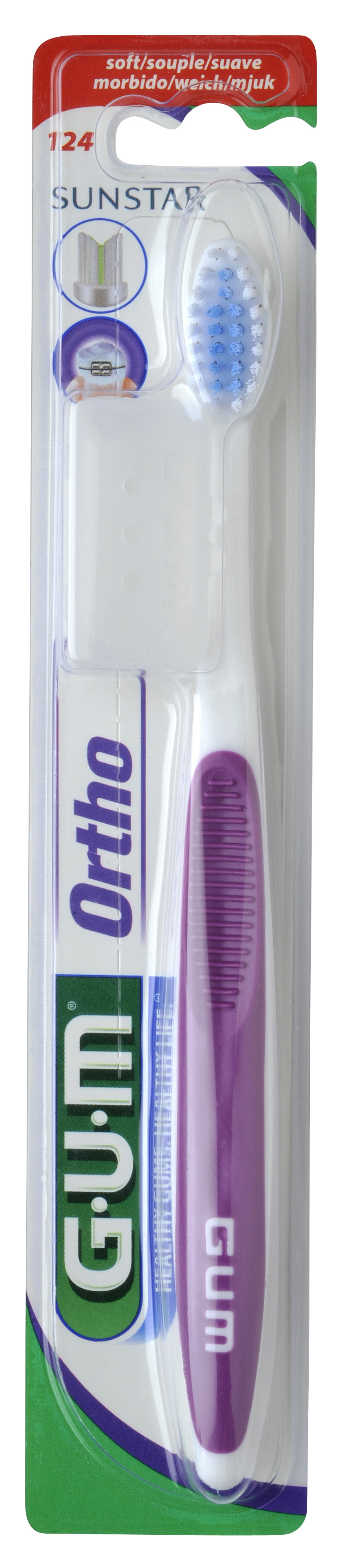 G·U·M Orthodontic Toothbrush with Cap: แปรงสีฟันสำหรับผู้จัดฟันพร้อมฝาครอบ