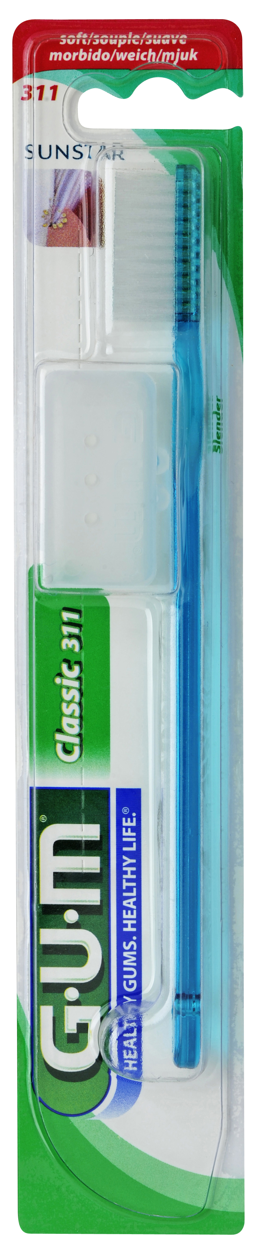 311 G·U·M Classic Soft 3-ROW SLENDER : แปรงสีฟัน ชนิดขนแปรงเรียวเล็ก 3 แถว