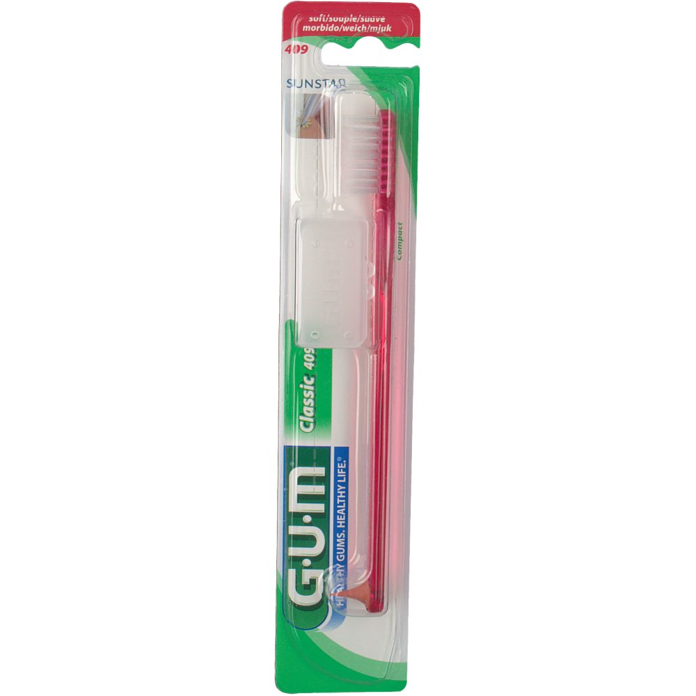 409 G·U·M Classic Toothbrush Soft 4-ROW Compact : แปรงสีฟัน ชนิดขนแปรงนุ่ม 4 แถว